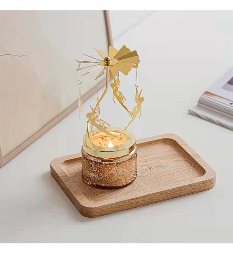 Nordic Rotating Relief Starry Carousel Candle