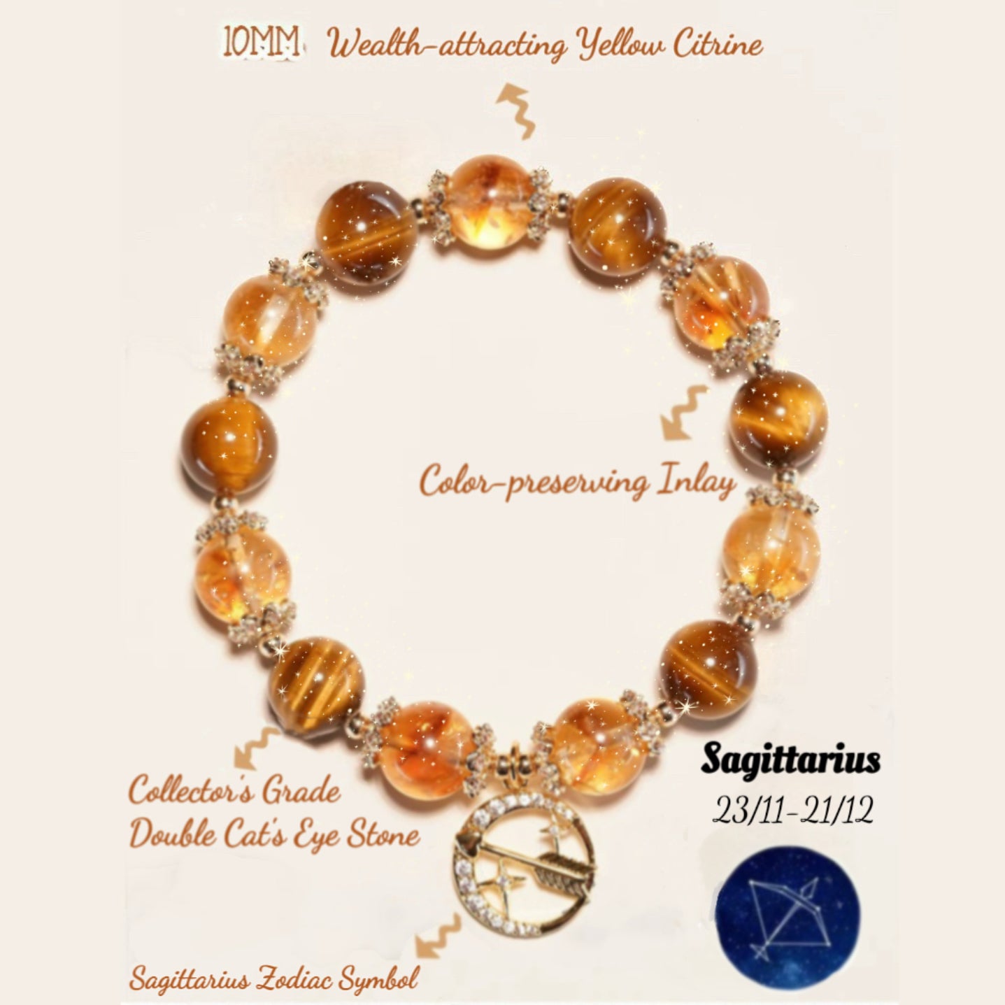 Natural Zodiac Crystal Bracelet (All Zodiac)