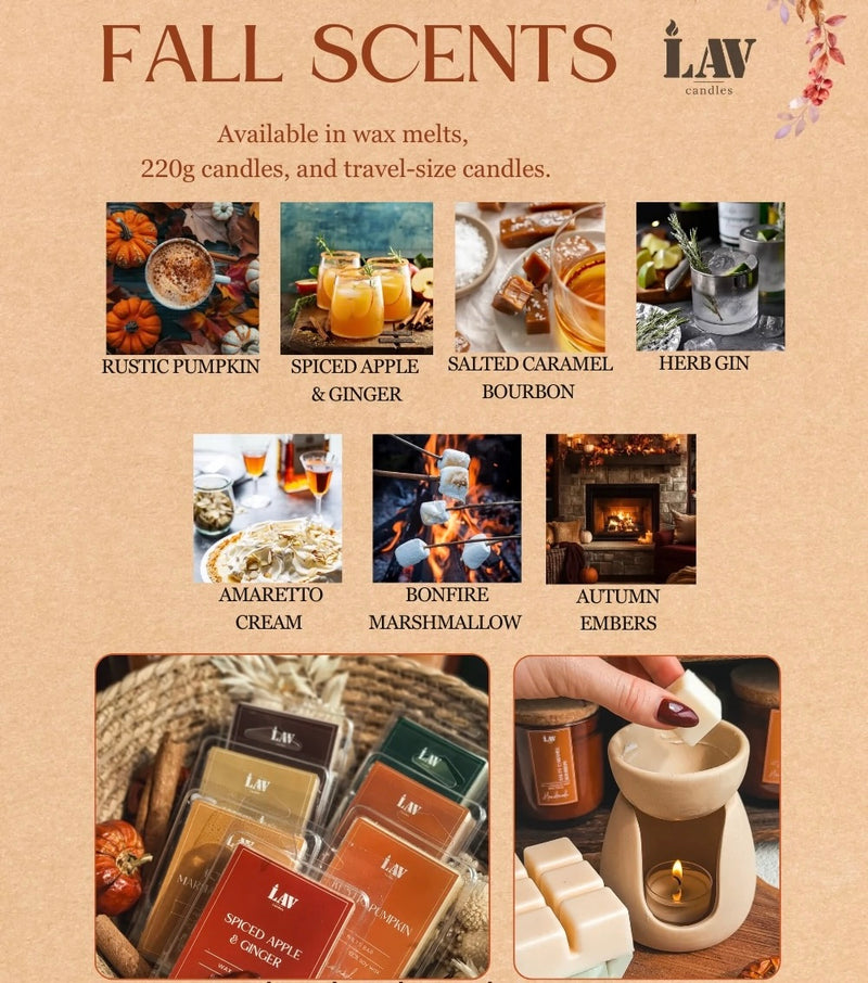 Fall Scents 2024 Collection (All Scents) - Hademade Wax Melts